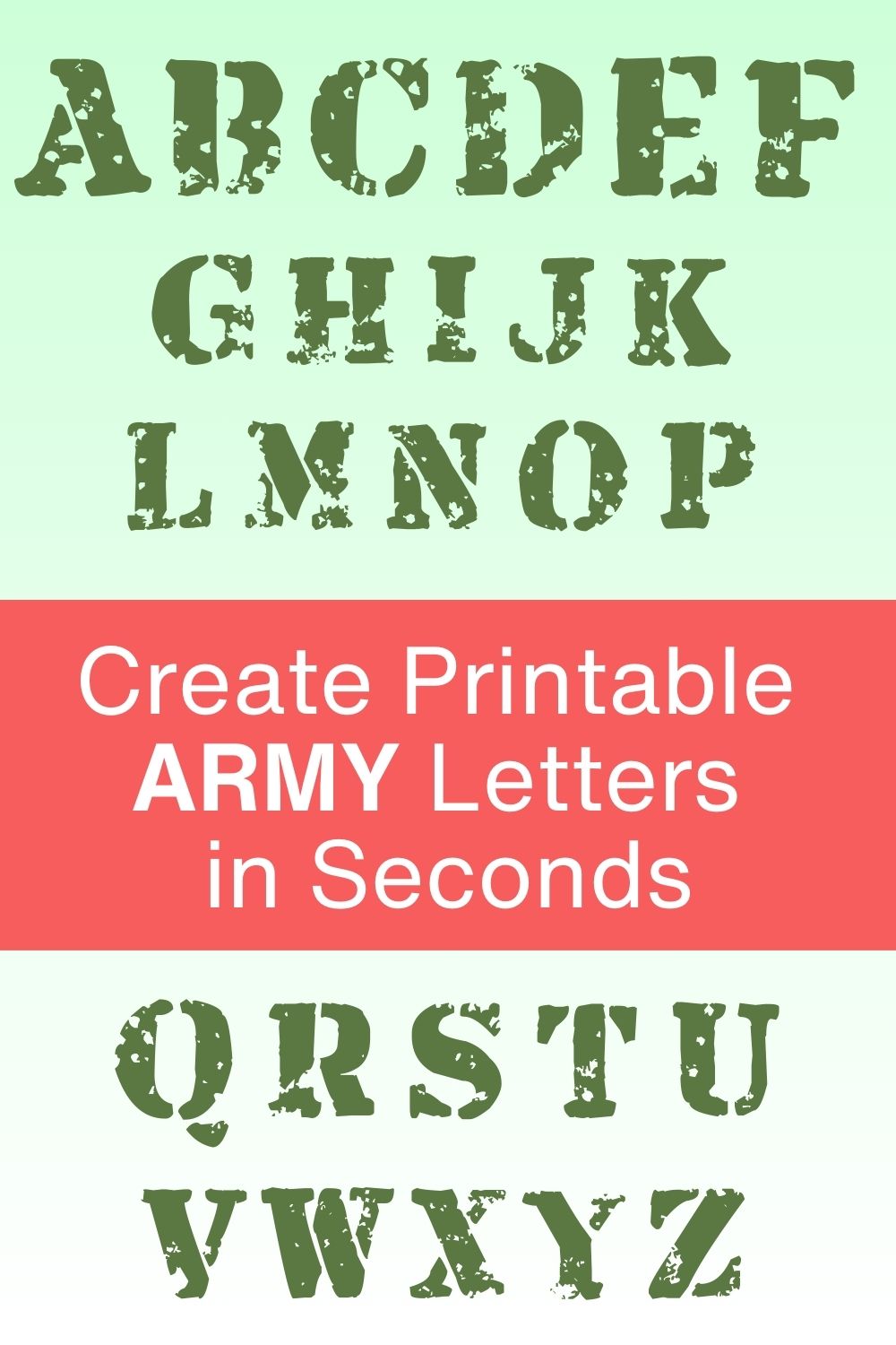 FREE printable letter army, DIY, font, templates, bold number and alphabet downloadable patterns, typeface