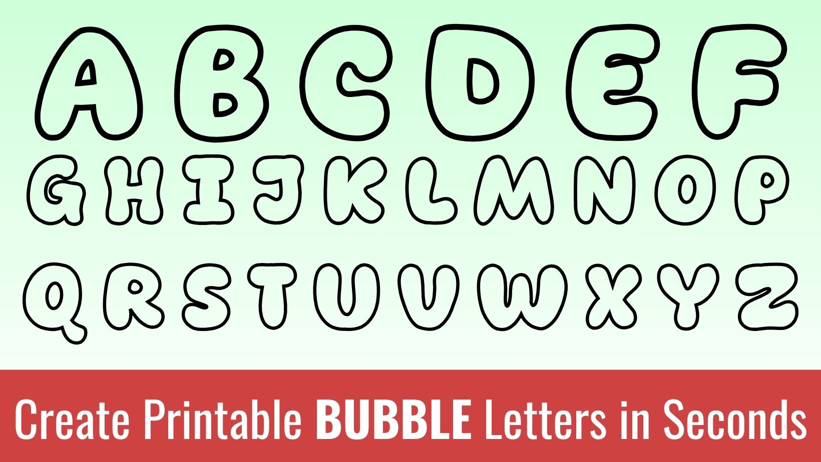 Uppercase bubble letters printable lettering, lettering tutorial, bubble letter 