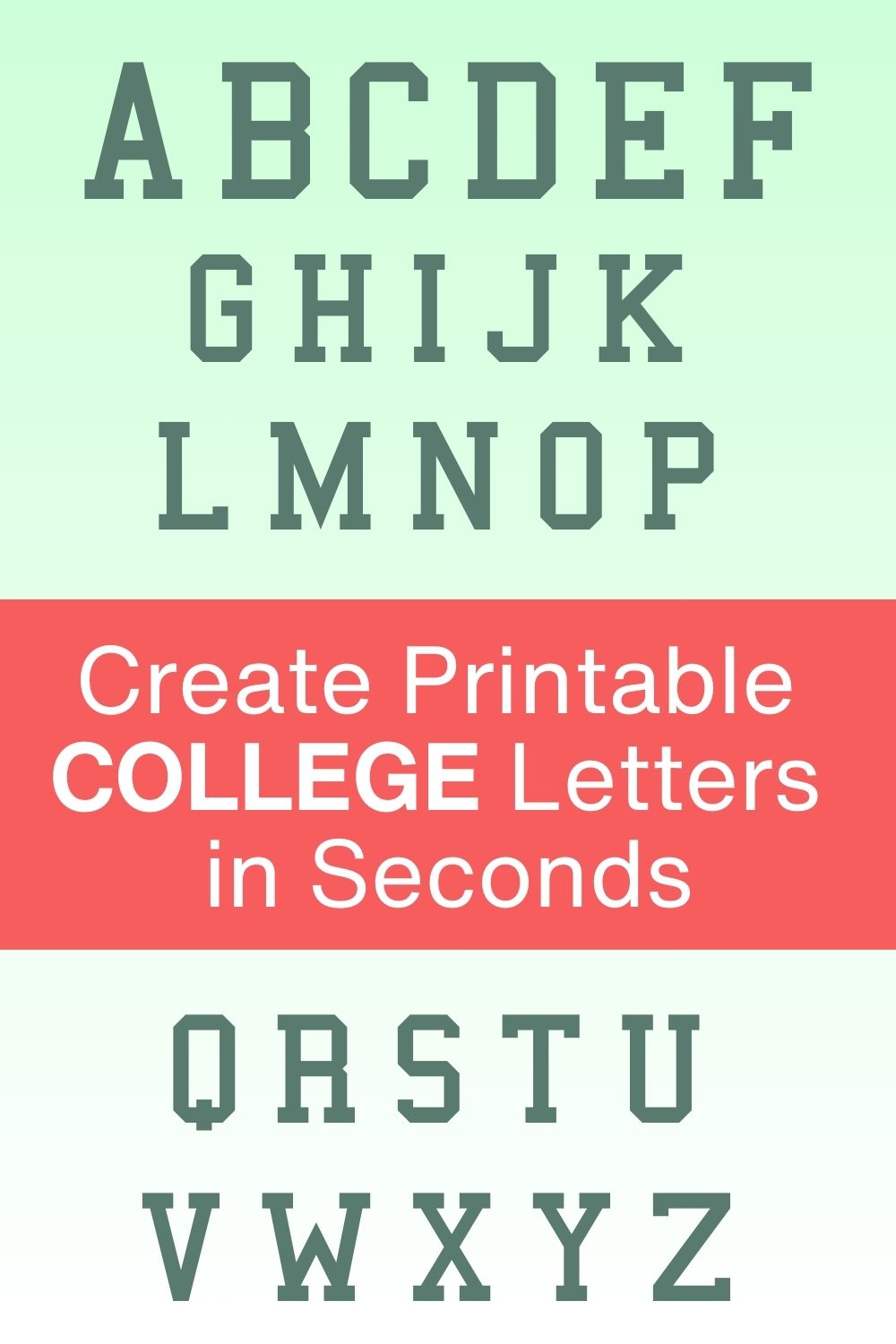 FREE printable letter colleges, DIY, font, templates, bold number and alphabet downloadable patterns, typeface.