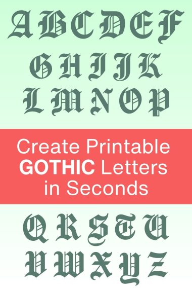 Printable Gothic Letters: Free Alphabet Font & Letter Templates