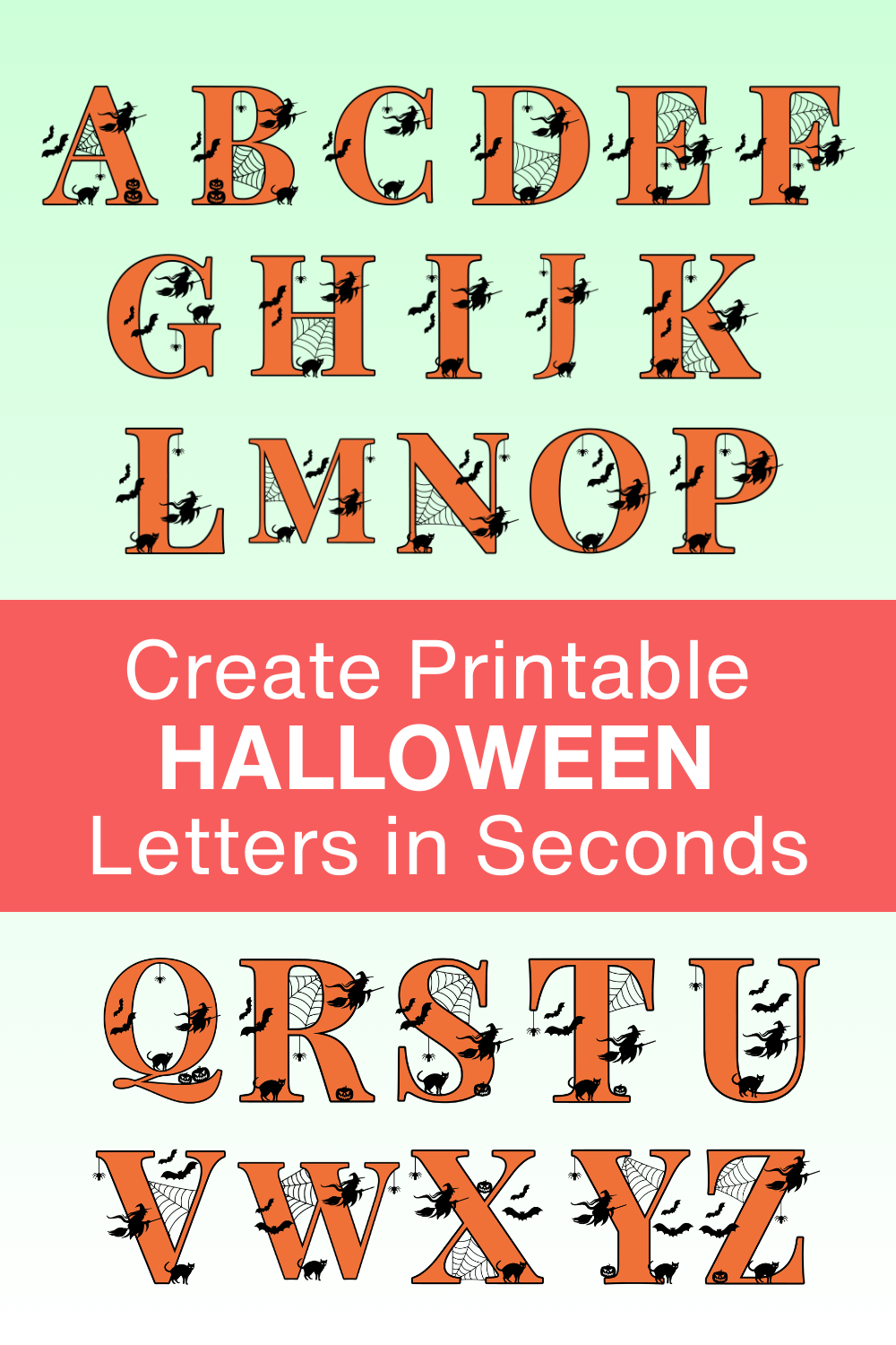 FREE printable letter halloween, DIY, font, templates, bold number and alphabet downloadable patterns, typeface.