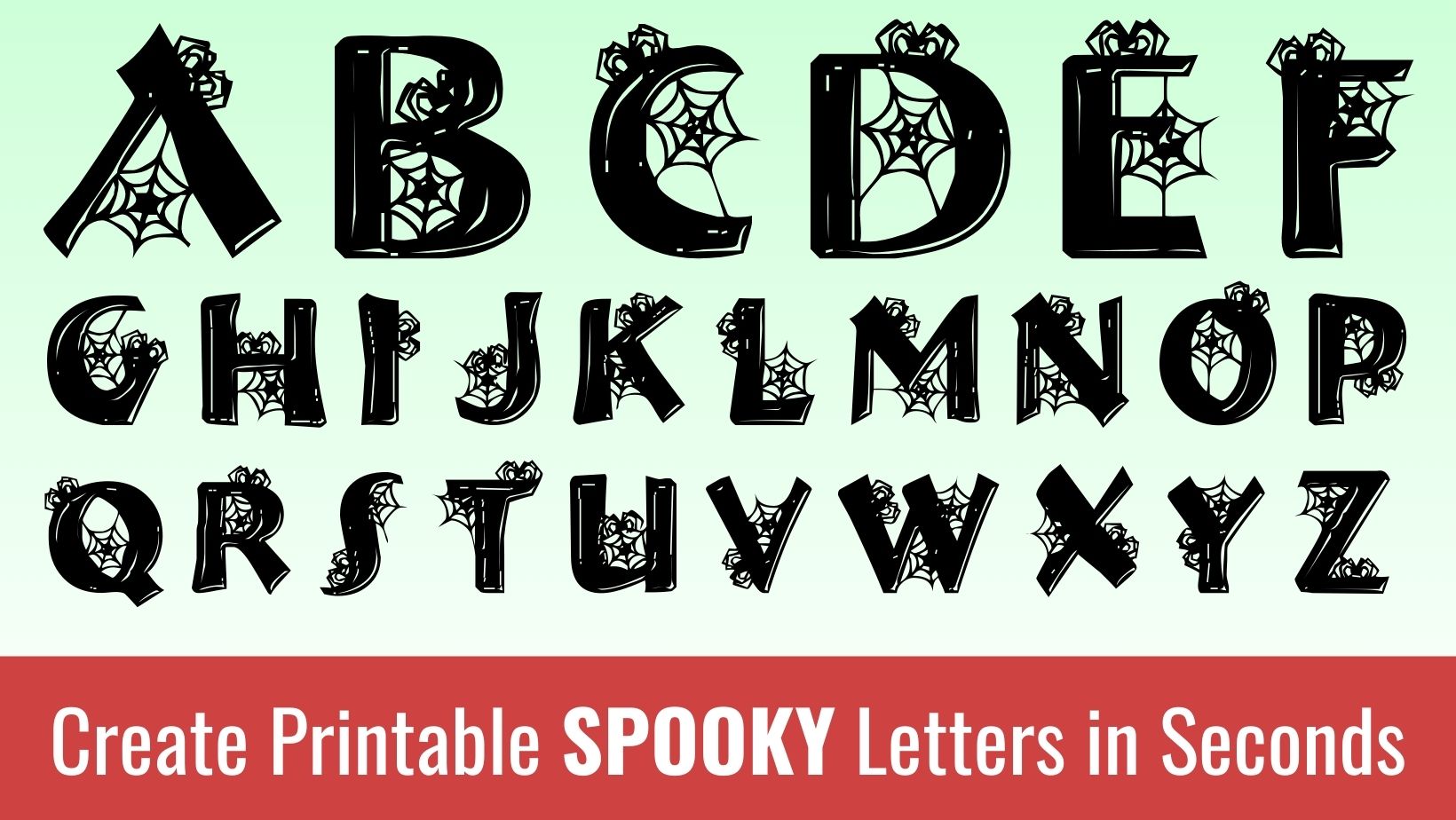 Printable spooky halloween Letters: Free Alphabet Font and Letter Templates