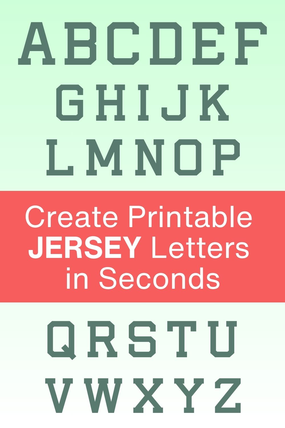 FREE printable letter jersey, DIY, font, templates, bold number and alphabet downloadable patterns, typeface.