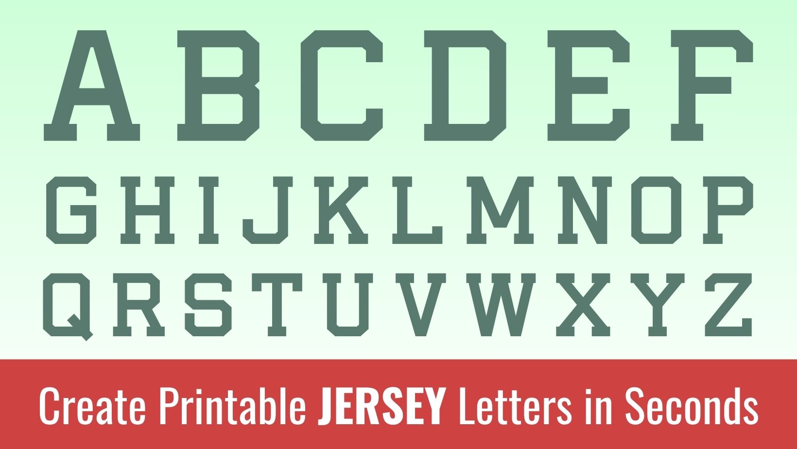 Printable jersey Letters: Free Alphabet Font and Letter Templates
