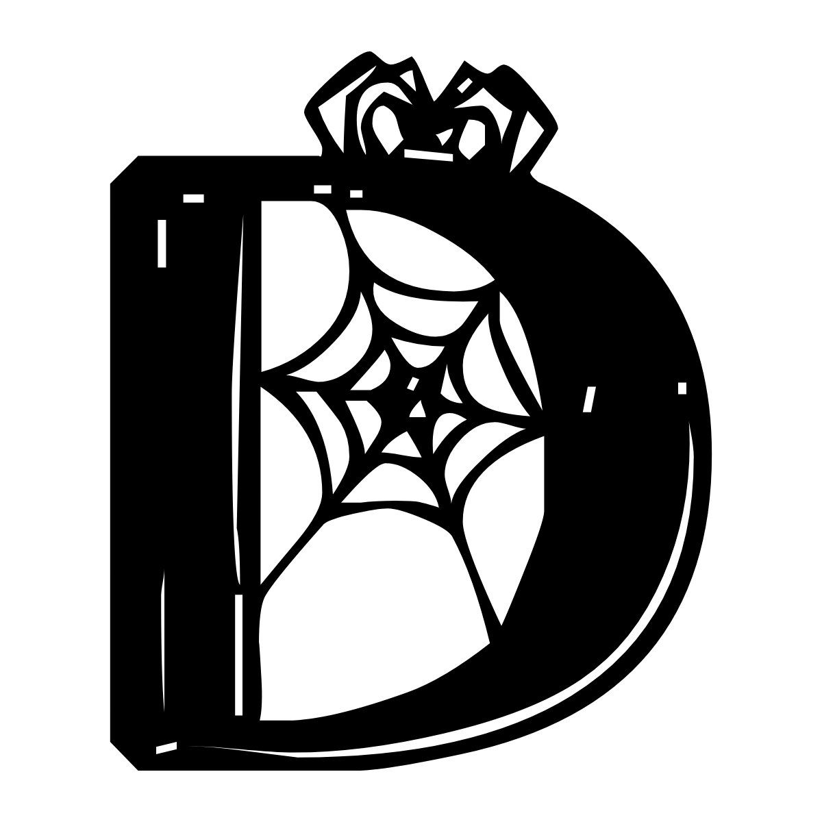 Free printable spooky halloween letter D. serif printable spooky halloween, number printable alphabet patterns print download svg, png, pdf, jpg pattern