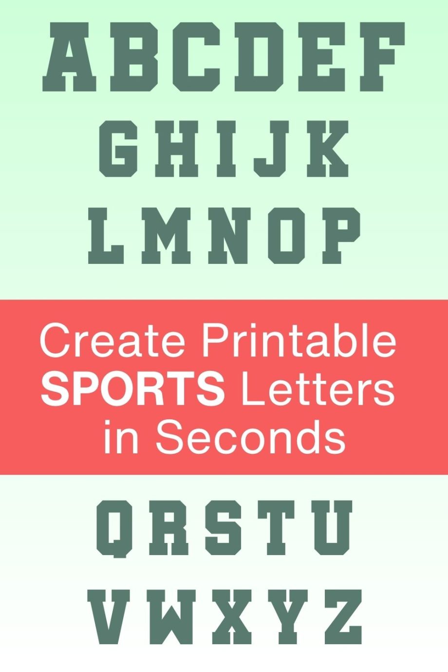 Printable Sports Letters: Free Alphabet Font & Letter Templates