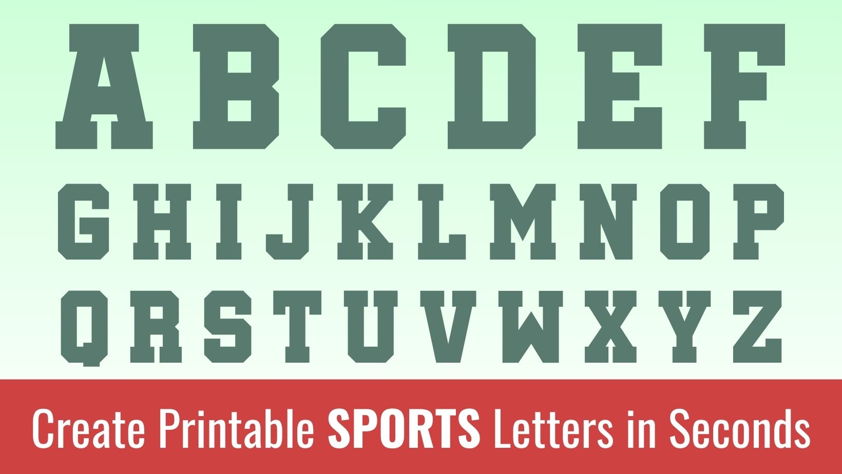 Printable sports Letters: Free Alphabet Font and Letter Templates