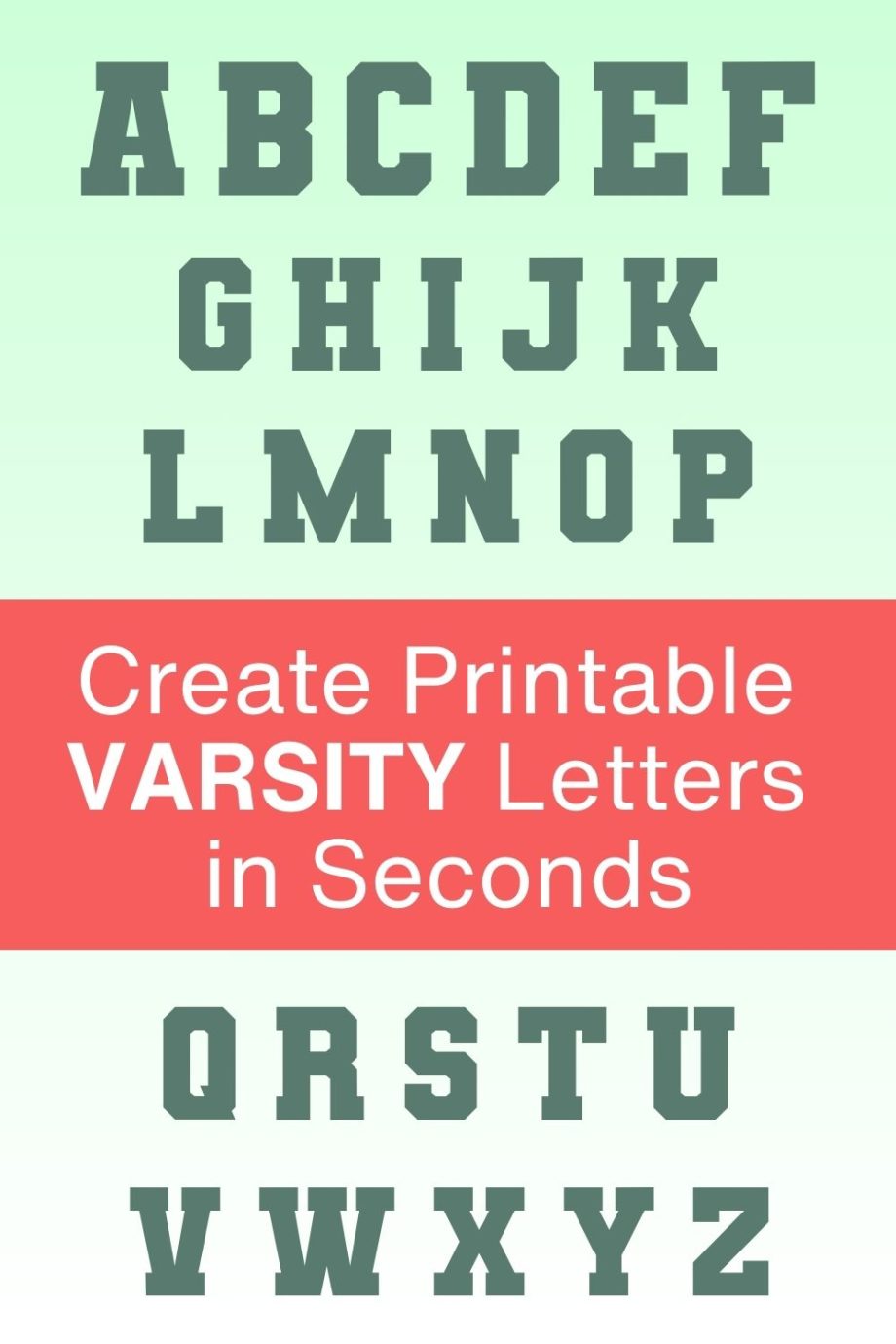 Printable Varsity Letters: Free Alphabet Font & Letter Templates