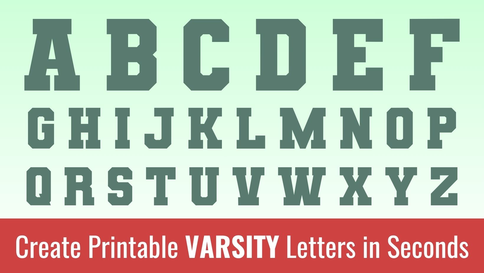 Printable varsity Letters: Free Alphabet Font and Letter Templates