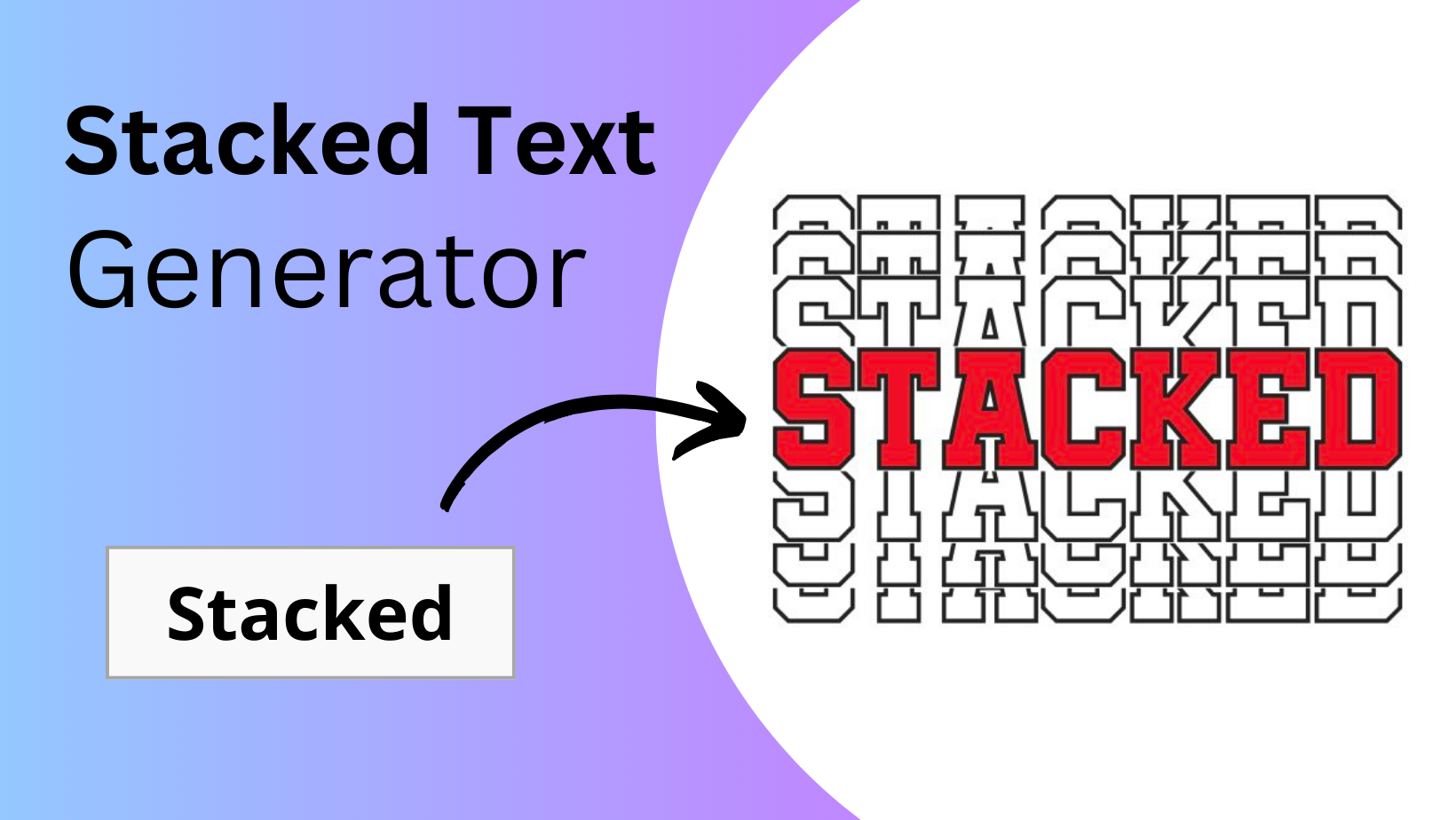 stacked text generator font effects for cricut