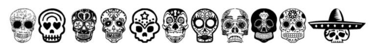Mexican Skull Halloween font preview