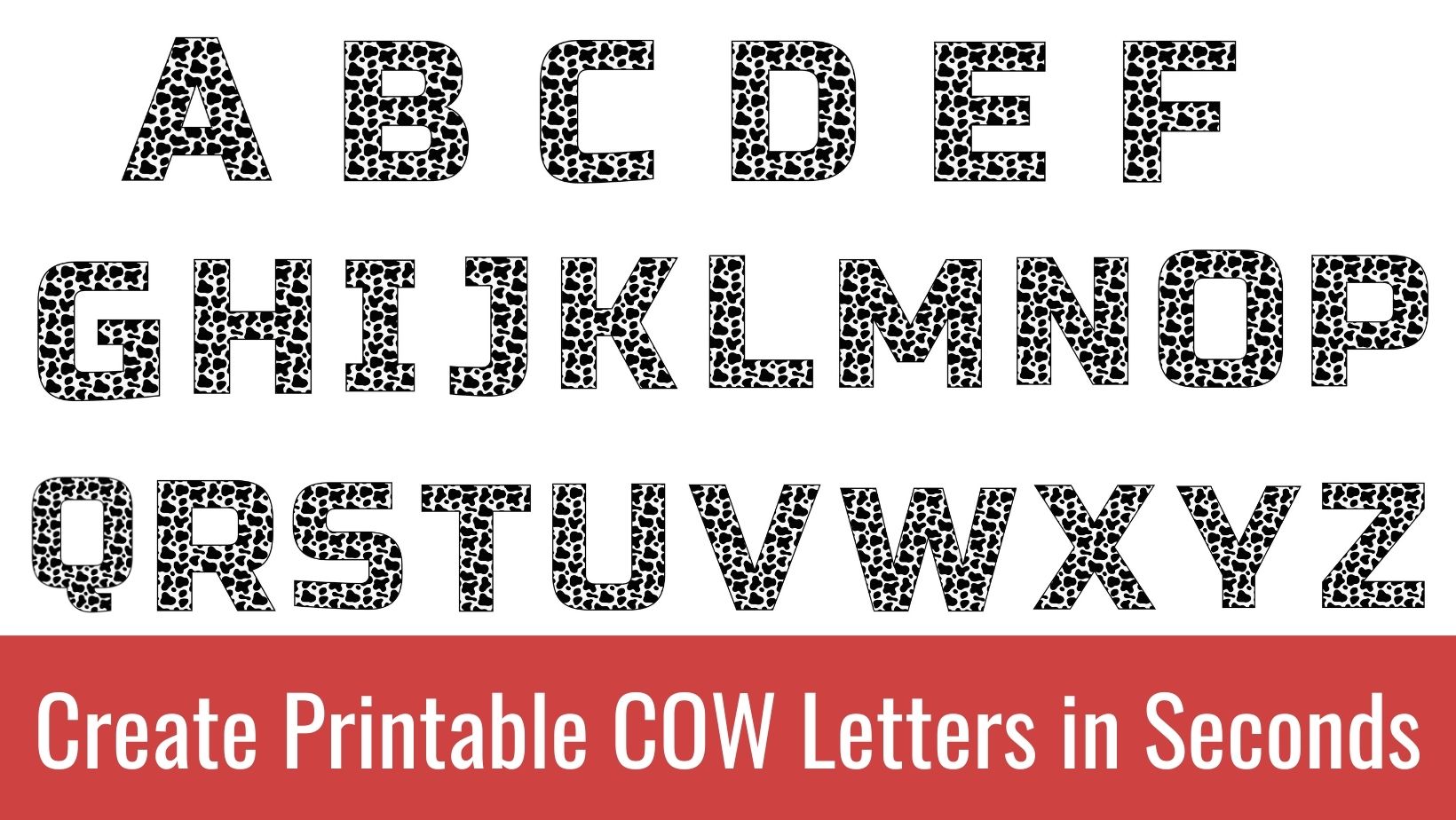 Printable cow Letters: Free Alphabet Font and Letter Templates