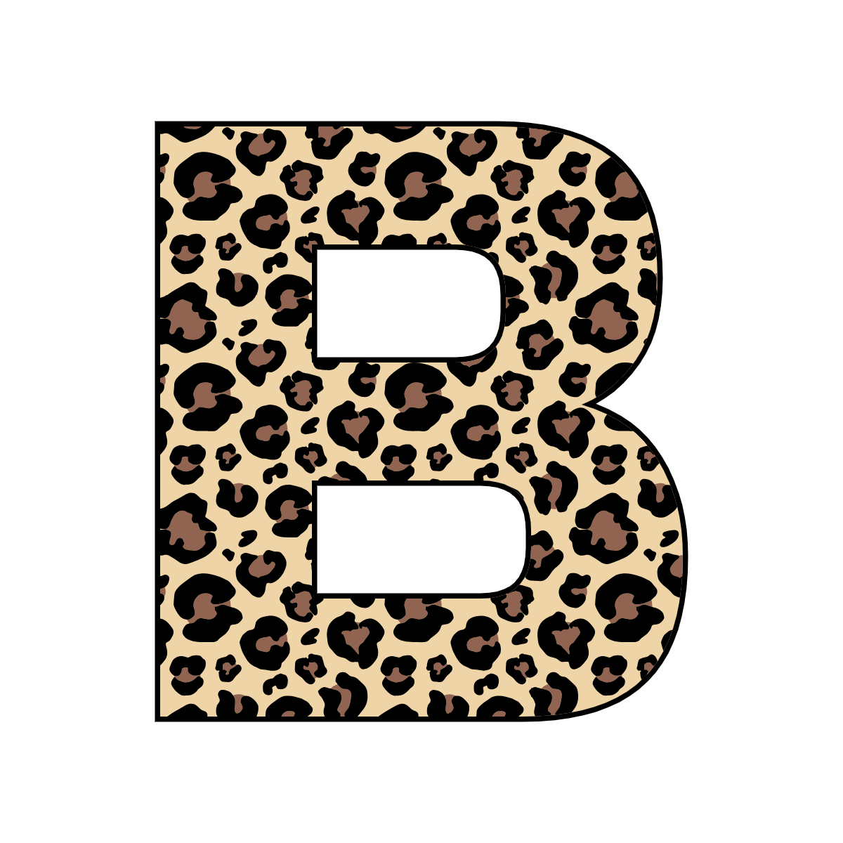 Free printable leopard letter B. serif printable leopard, number printable alphabet patterns print download svg, png, pdf, jpg pattern