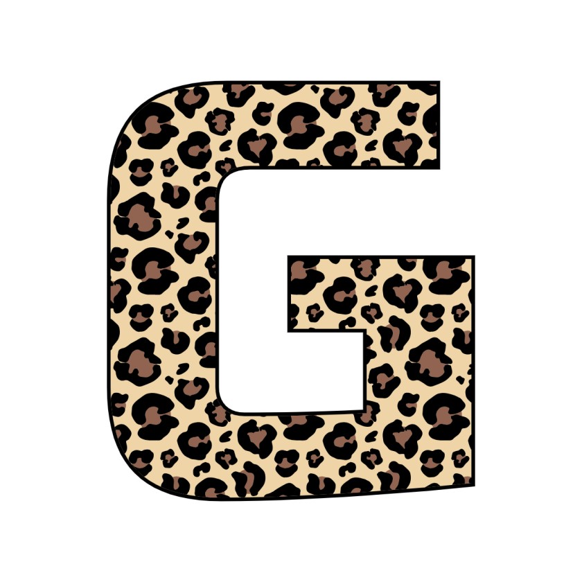 Free printable leopard letter G. serif printable leopard, number printable alphabet patterns print download svg, png, pdf, jpg pattern