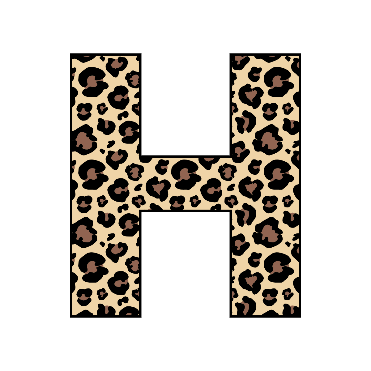 Free printable leopard letter H. serif printable leopard, number printable alphabet patterns print download svg, png, pdf, jpg pattern