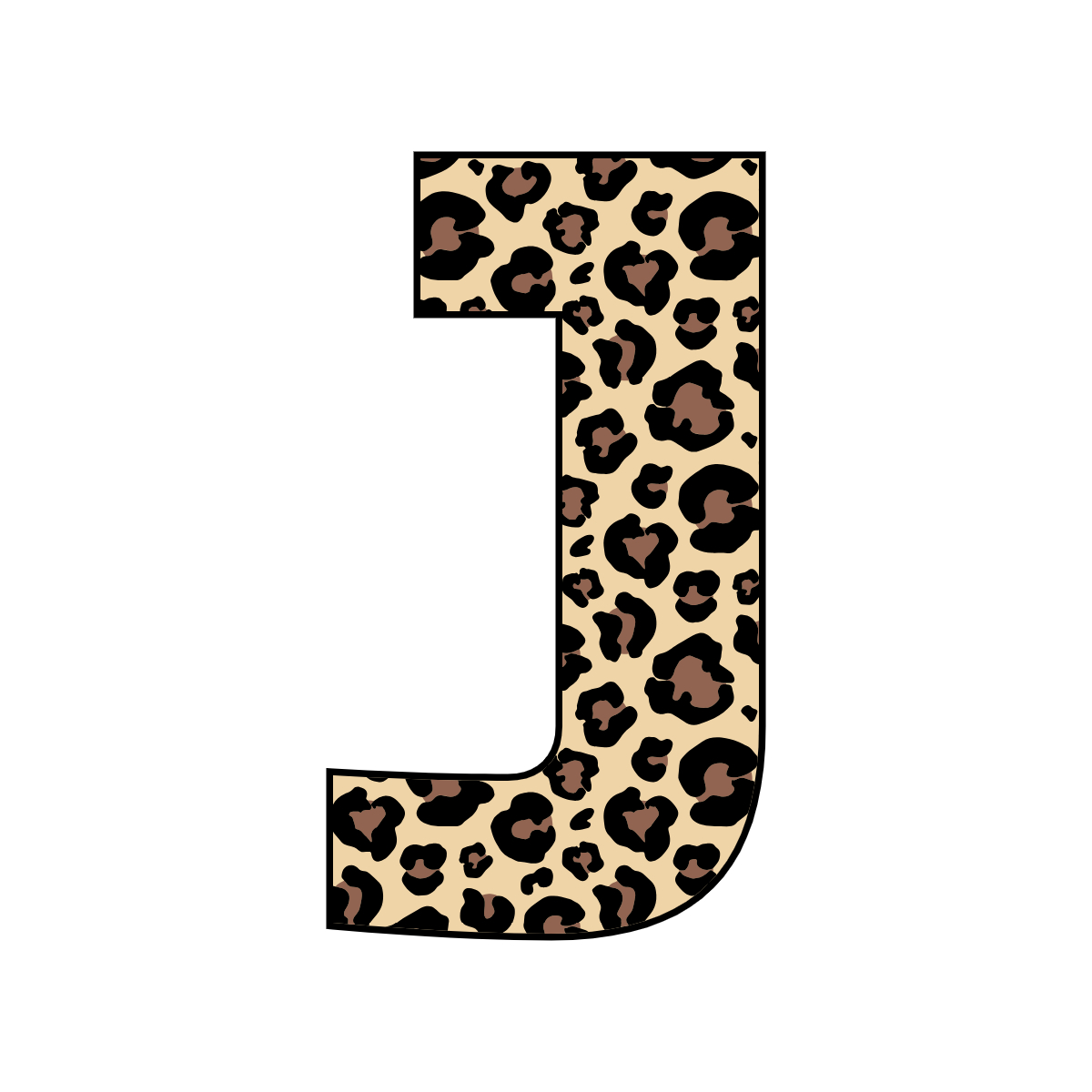 Free printable leopard letter J. serif printable leopard, number printable alphabet patterns print download svg, png, pdf, jpg pattern