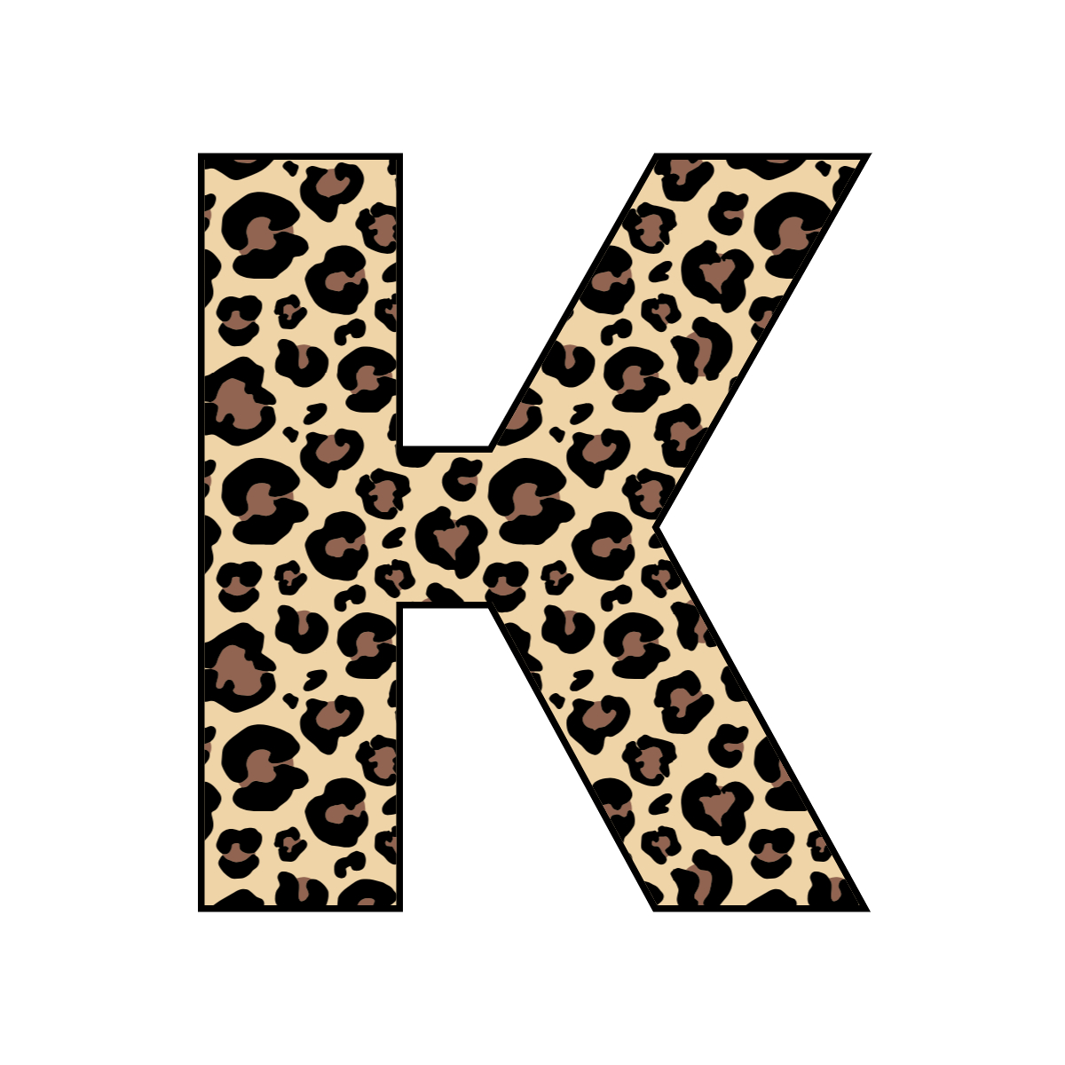 Free printable leopard letter K. serif printable leopard, number printable alphabet patterns print download svg, png, pdf, jpg pattern