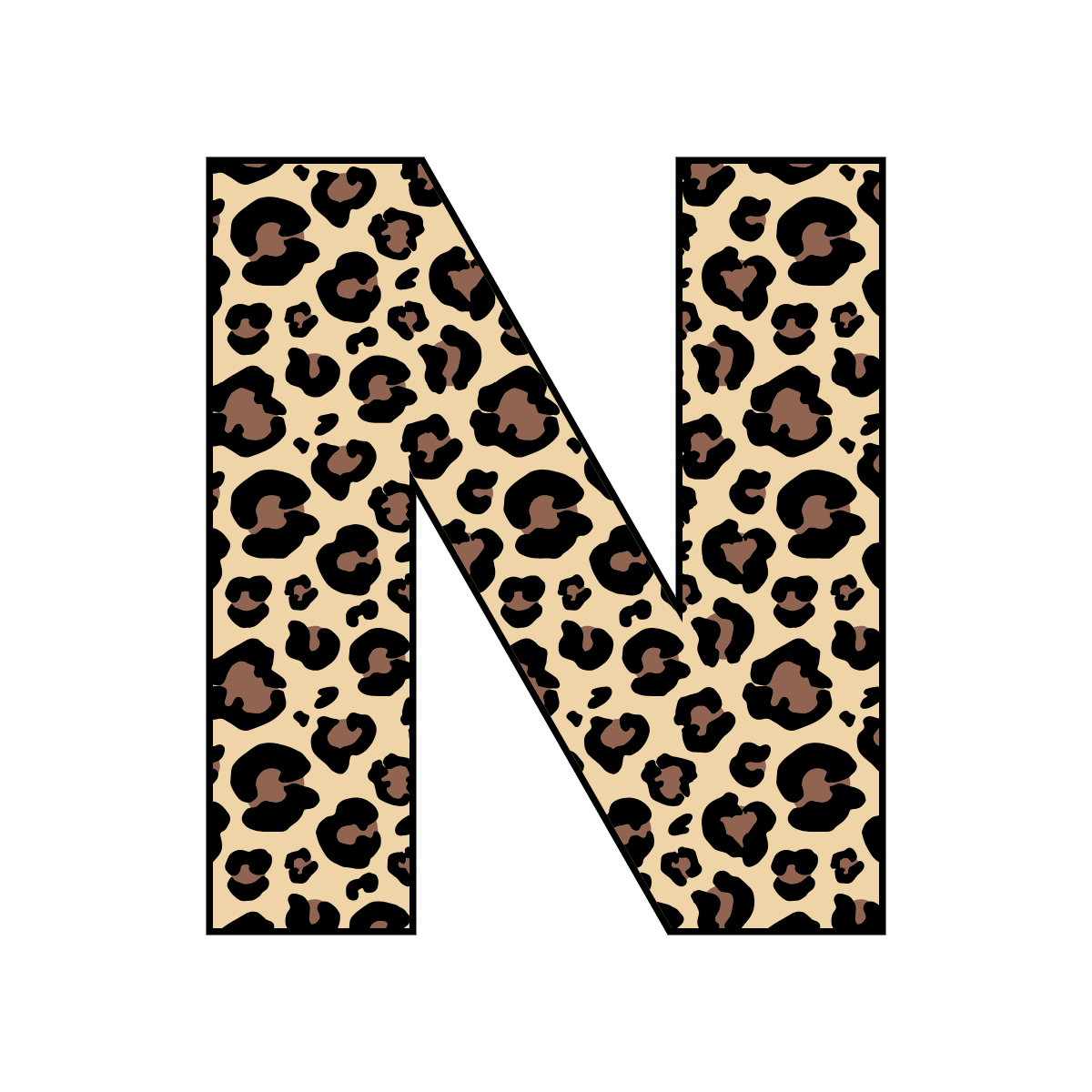 Free printable leopard letter N. serif printable leopard, number printable alphabet patterns print download svg, png, pdf, jpg pattern