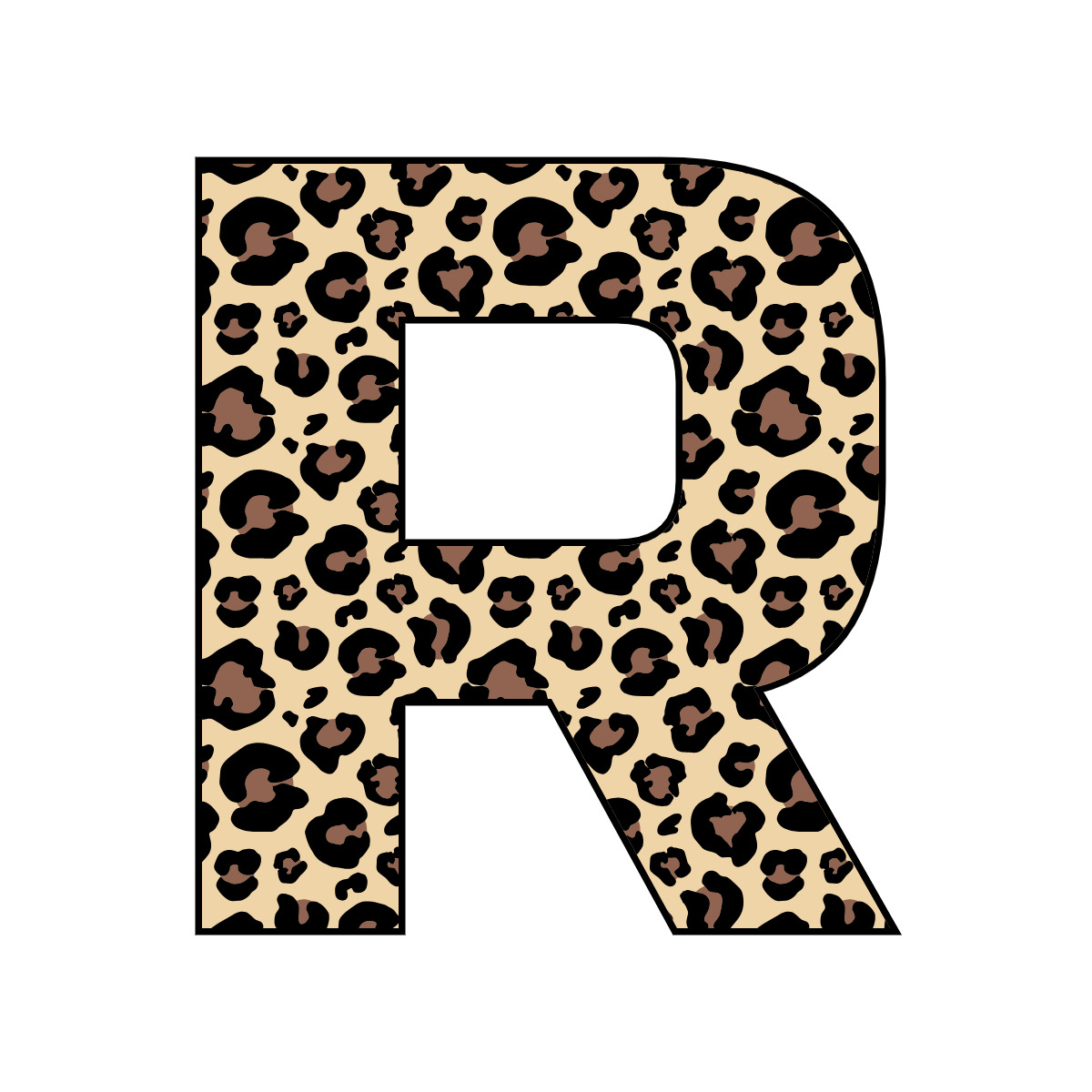 Free printable leopard letter R. serif printable leopard, number printable alphabet patterns print download svg, png, pdf, jpg pattern