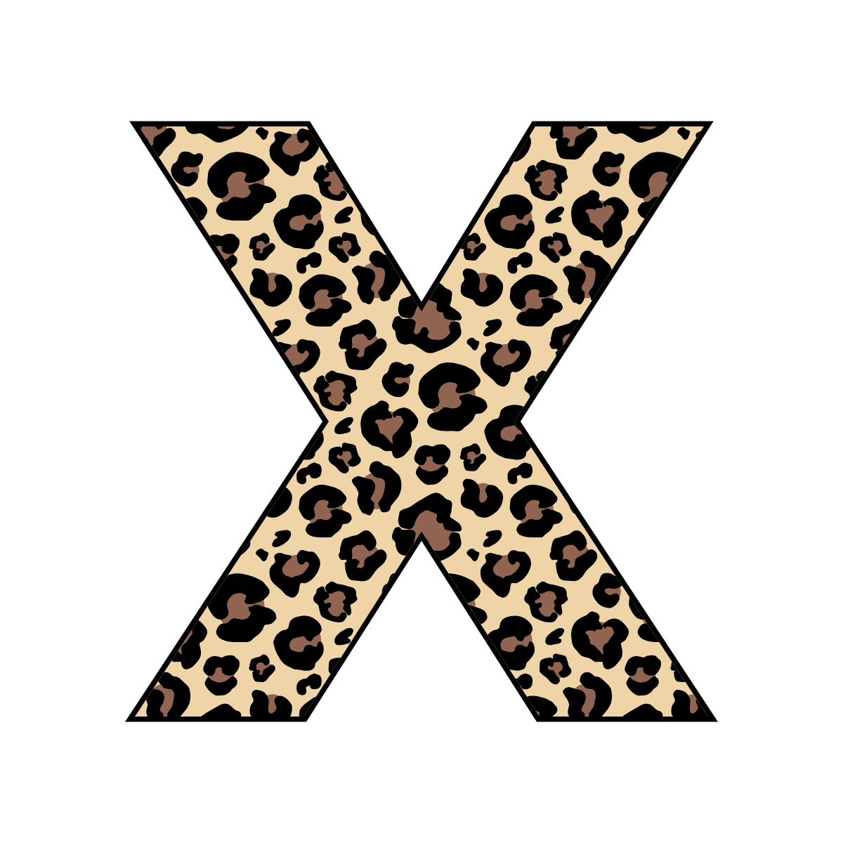 Free printable leopard letter X. serif printable leopard, number printable alphabet patterns print download svg, png, pdf, jpg pattern