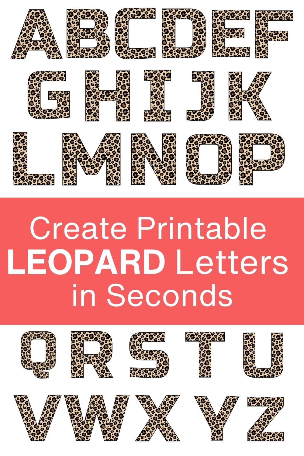 FREE printable letter leopard, DIY, font, templates, bold number and alphabet downloadable patterns, typeface