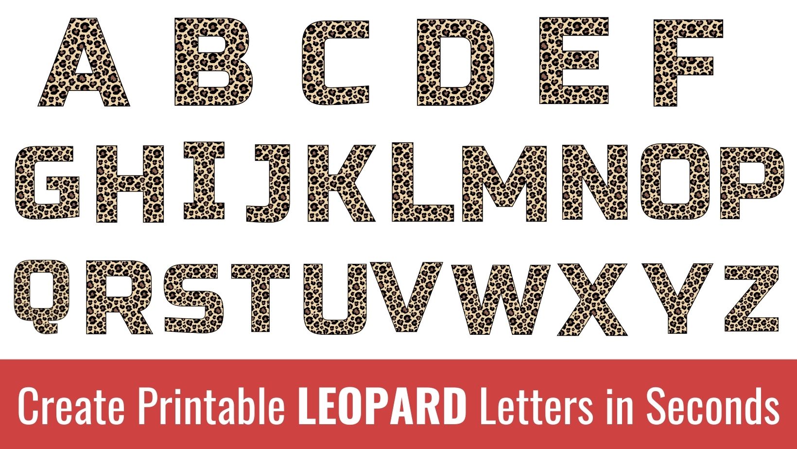 Printable leopard Letters: Free Alphabet Font and Letter Templates