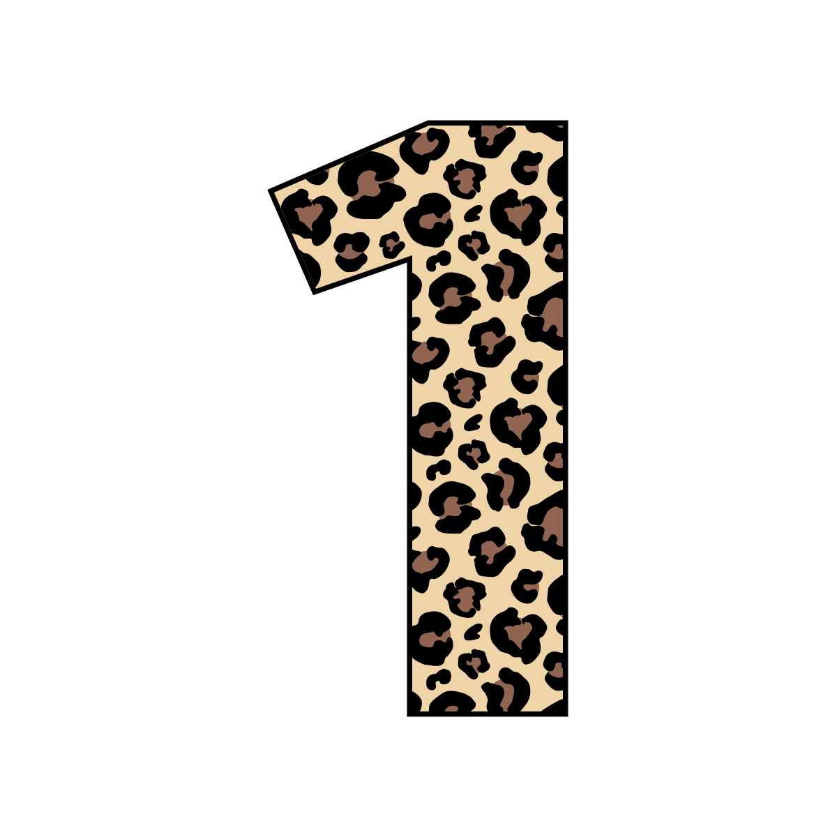 Free printable leopard number 1,  serif printable leopard, number printable alphabet patterns print download svg, png, pdf, jpg pattern.