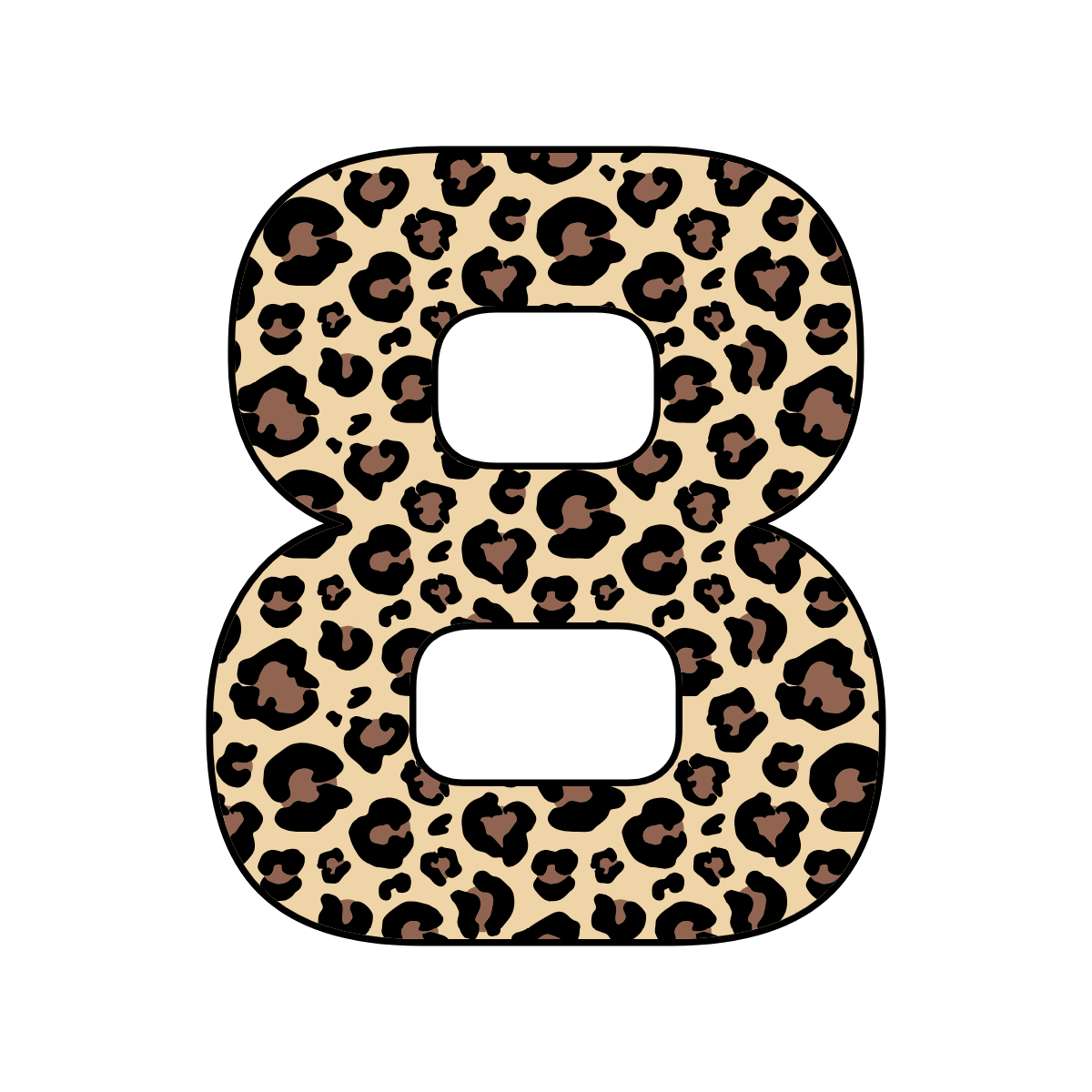Free printable leopard number 8,  serif printable leopard, number printable alphabet patterns print download svg, png, pdf, jpg pattern.