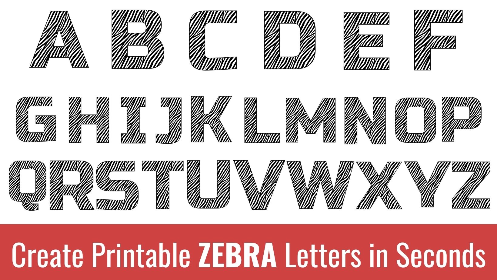Printable zebra Letters: Free Alphabet Font and Letter Templates