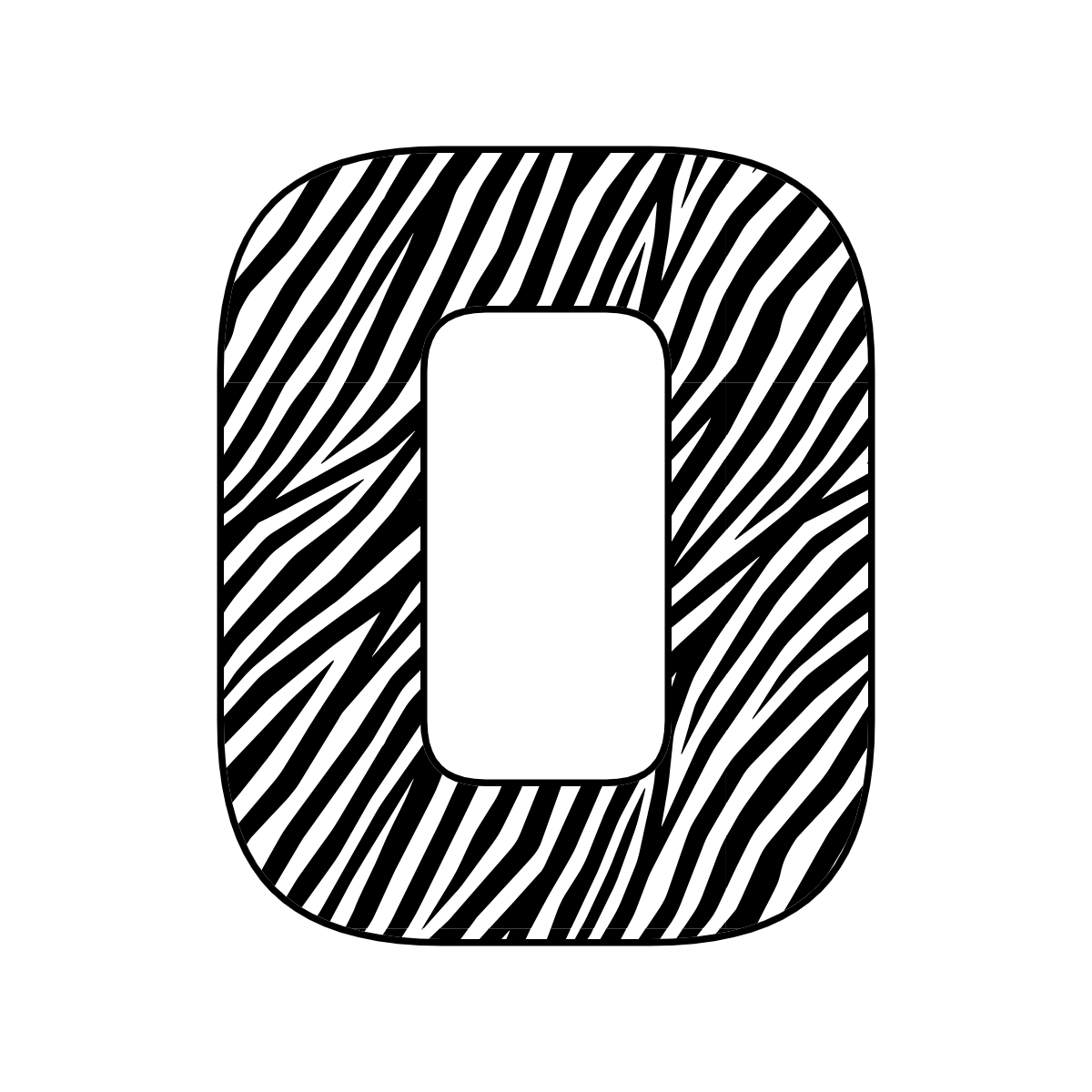 Free printable zebra number 0, serif printable zebra, number printable alphabet patterns print download svg, png, pdf, jpg pattern.