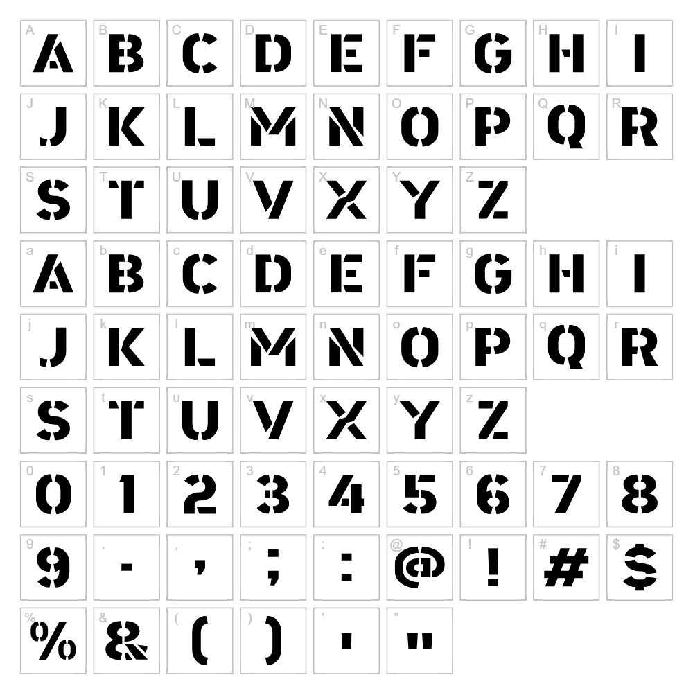 A Area Stencil Font - Vectordad