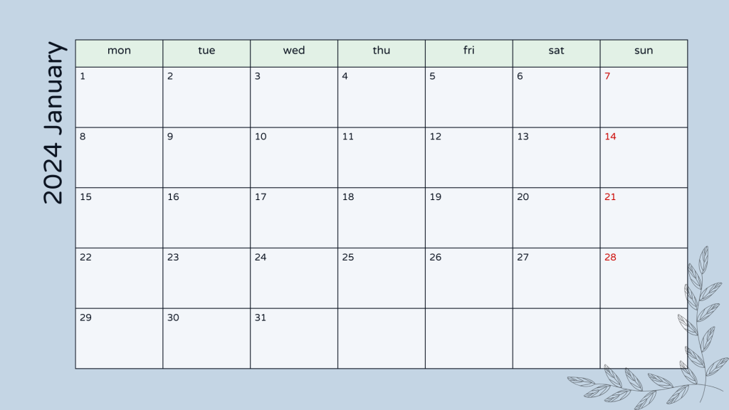 January 2024 Calendar: Free Printable PDF Templates