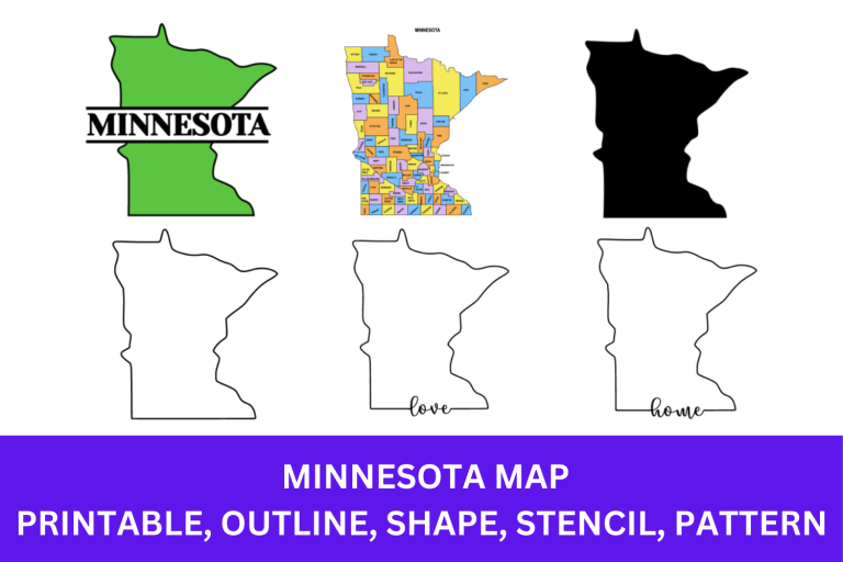 Minnesota Map - Outline, Printable State, Shape, Stencil, Pattern ...