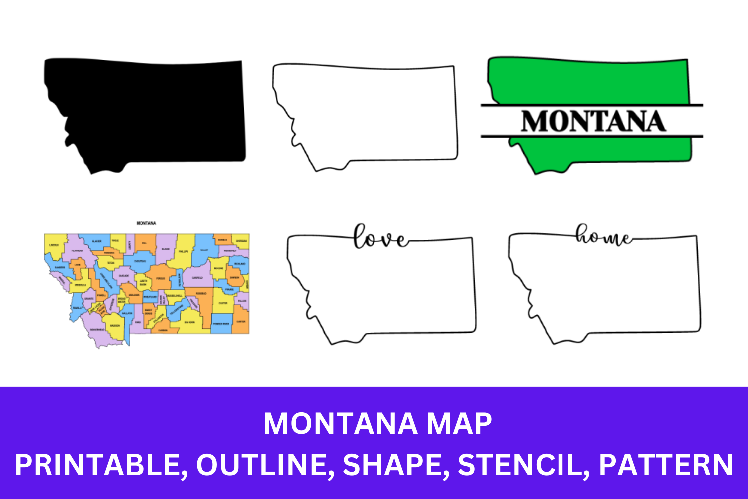 Montana Map - Outline, Printable State, Shape, Stencil, Pattern - Outline,  Printable State, Shape, Stencil, Pattern