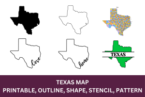 Texas Map - Outline, Printable State, Shape, Stencil, Pattern - Outline ...