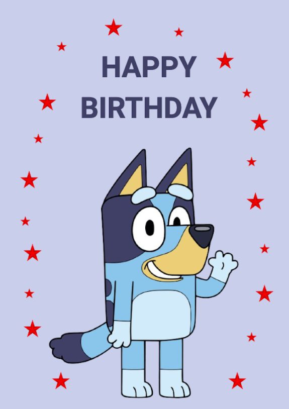 Bluey Birthday Card Printable