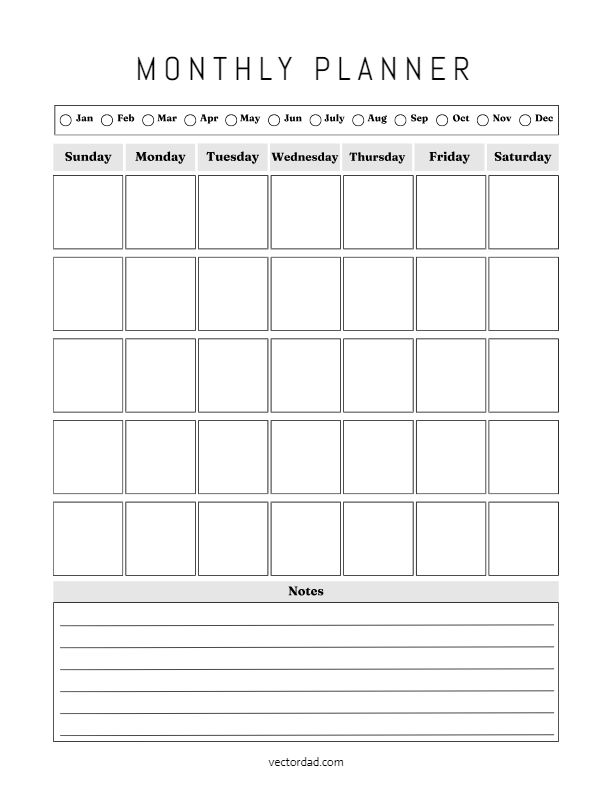 Free Printable ADHD Monthly Planner