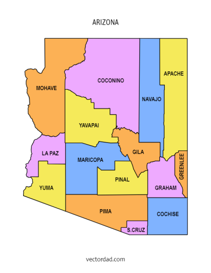 Arizona County Map: Editable & Printable State County Maps