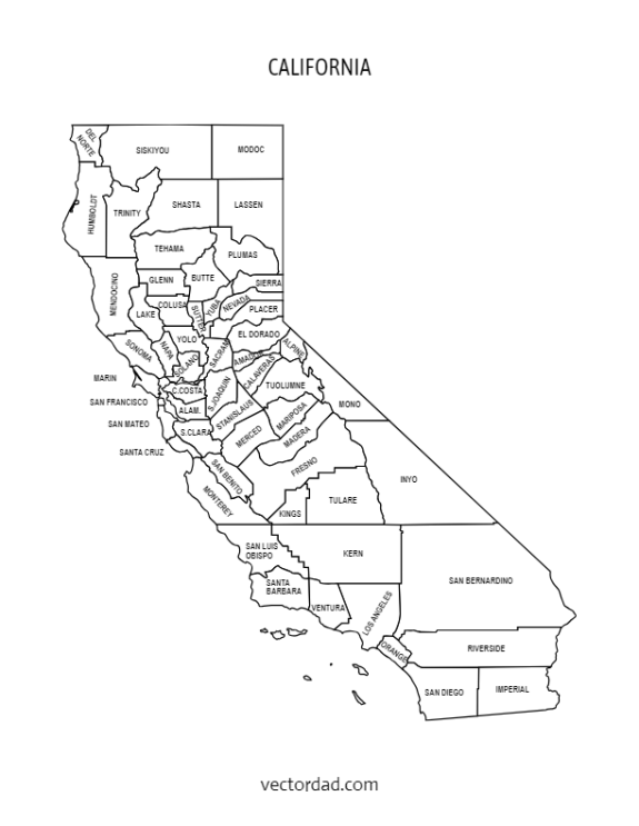 Free Printable Map Of California County With Labels