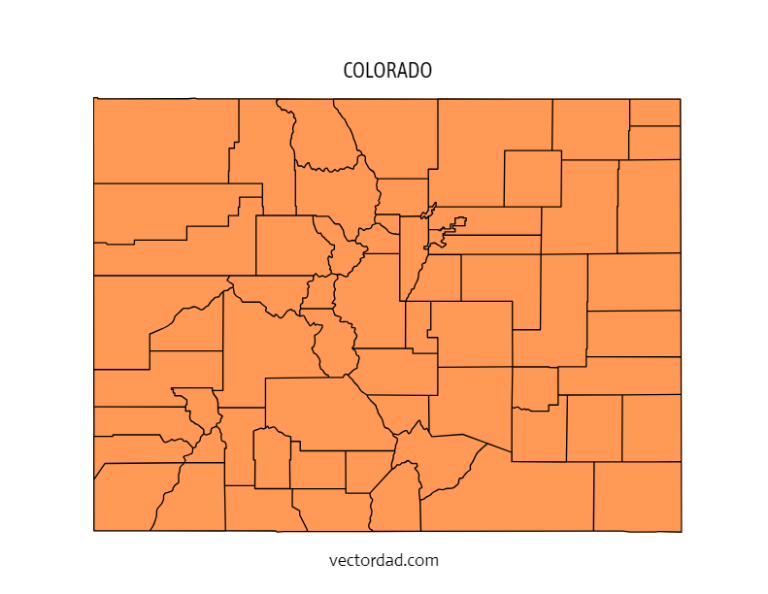 Free Printable Colored Blank Map Of Colorado County