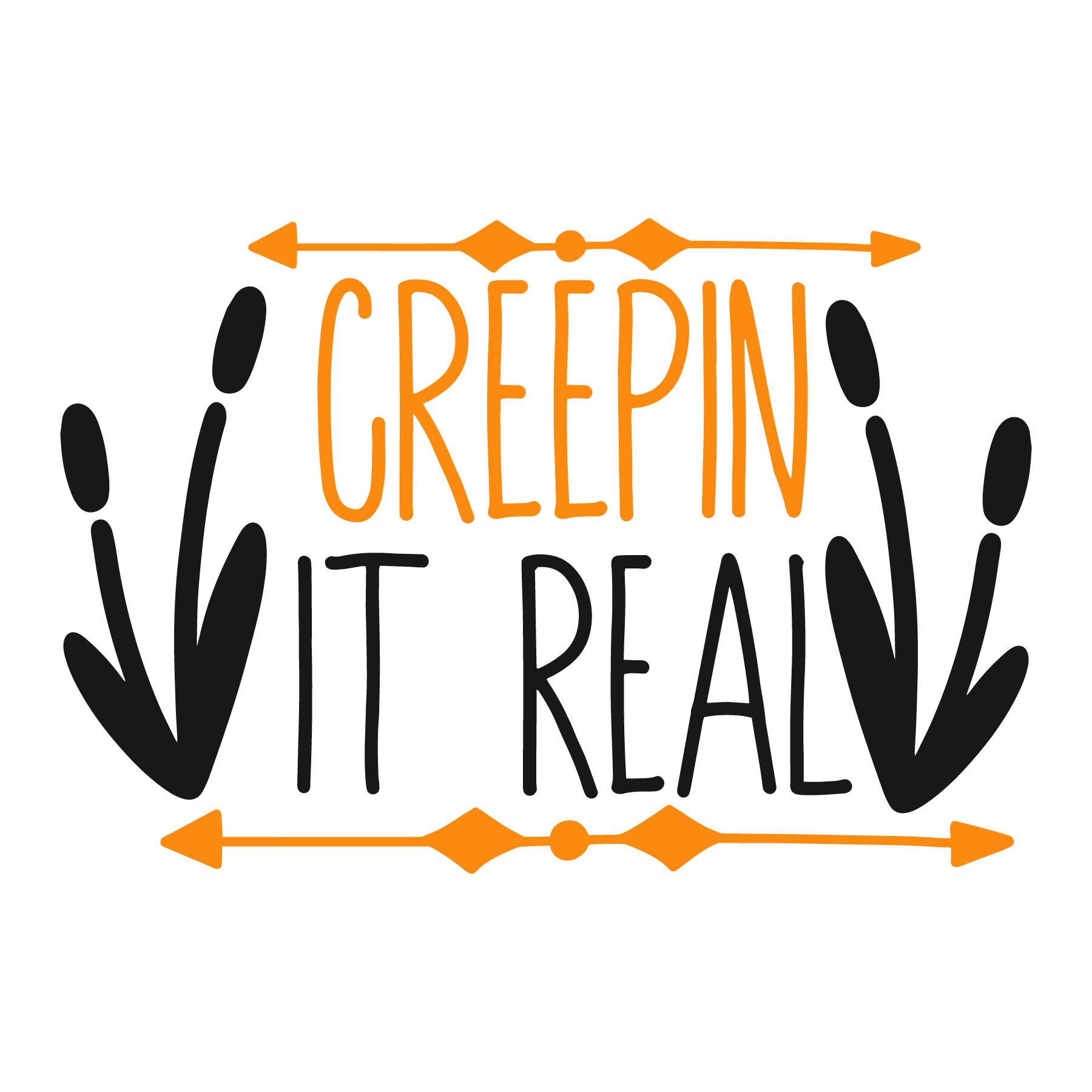 Creepin it real, Halloween SVG , Halloween, Cut File, Instant Download, Commercial use, Silhouette, Clip art, Lucky Clover, cricut designs, svg files, silhouette, holidays, crafts, embroidery, cut files, vector, card stock, glowforge.