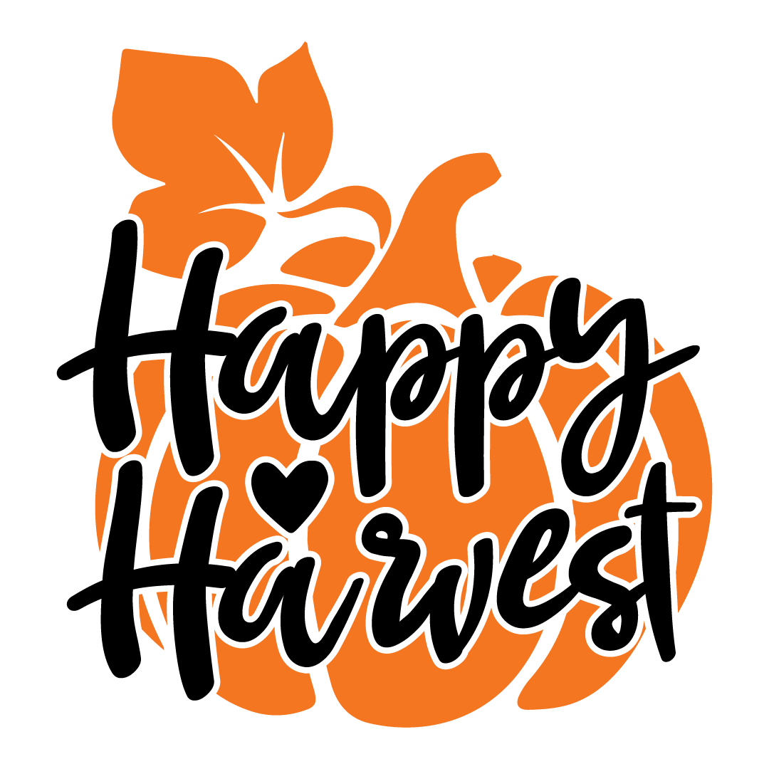 Happy harvest, Fall and Autumn SVG, Fall and Autumn, Cut File, Instant Download, Commercial use, Silhouette, Clip art, Lucky Clover, cricut designs, svg files, silhouette, holidays, crafts, embroidery, cut files, vector, card stock, glowforge.