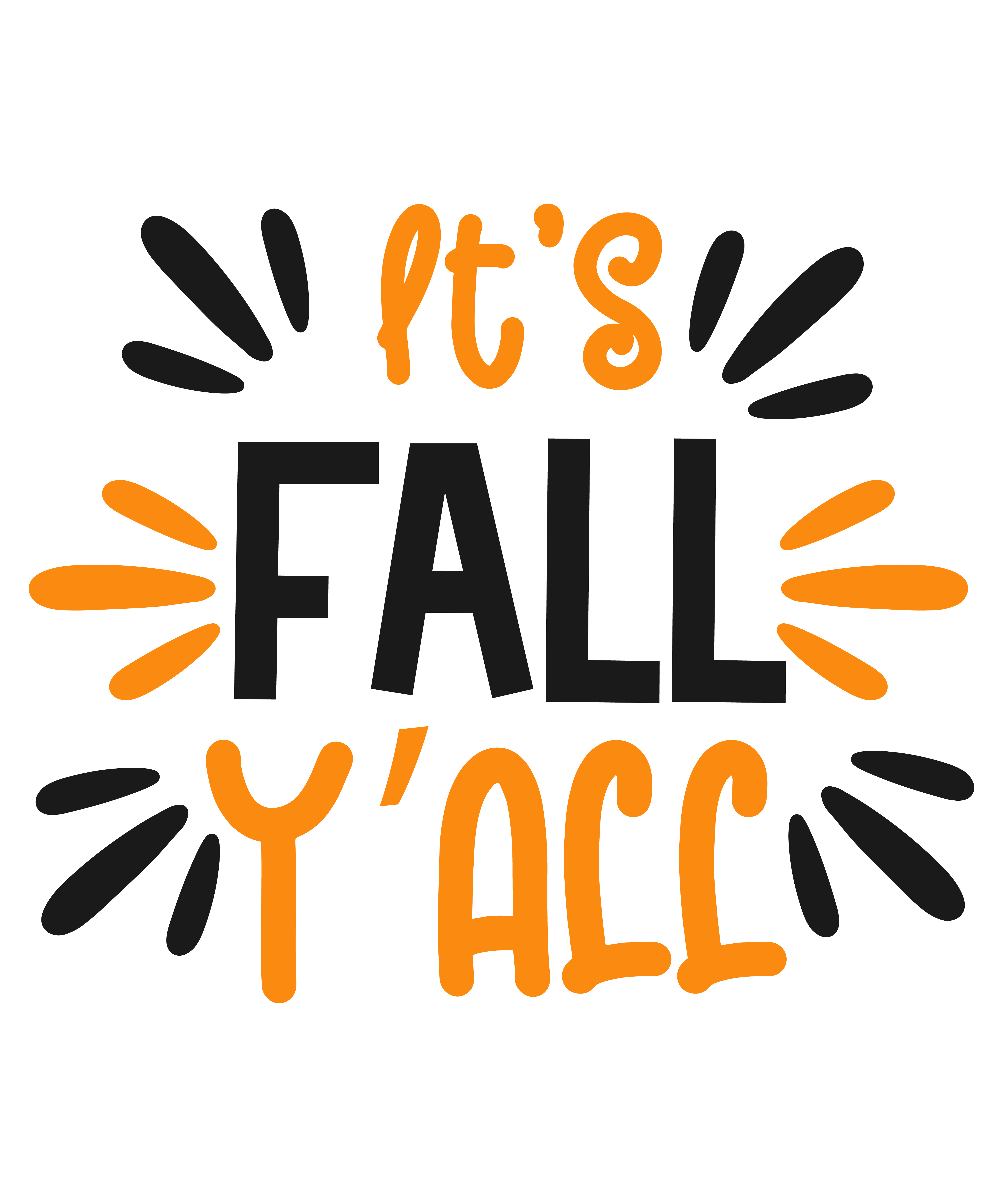 It's fall y'all, Halloween SVG , Halloween, Cut File, Instant Download, Commercial use, Silhouette, Clip art, Lucky Clover, cricut designs, svg files, silhouette, holidays, crafts, embroidery, cut files, vector, card stock, glowforge.