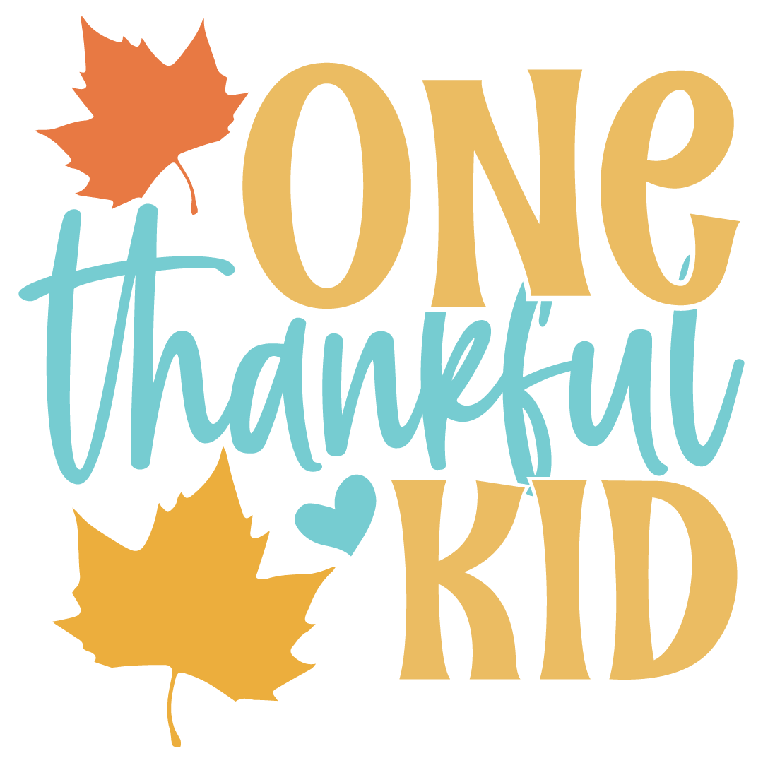 One thankful kid, Fall and Autumn SVG, Fall and Autumn, Cut File, Instant Download, Commercial use, Silhouette, Clip art, Lucky Clover, cricut designs, svg files, silhouette, holidays, crafts, embroidery, cut files, vector, card stock, glowforge.