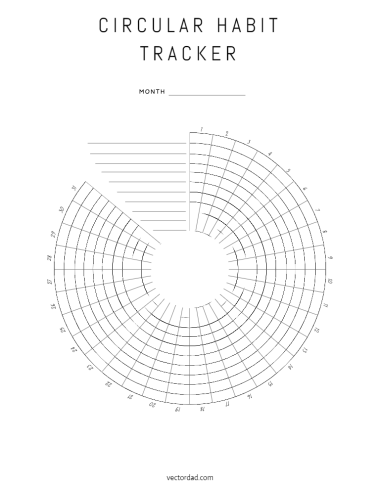 Free Printable Circular Habit Tracker Template