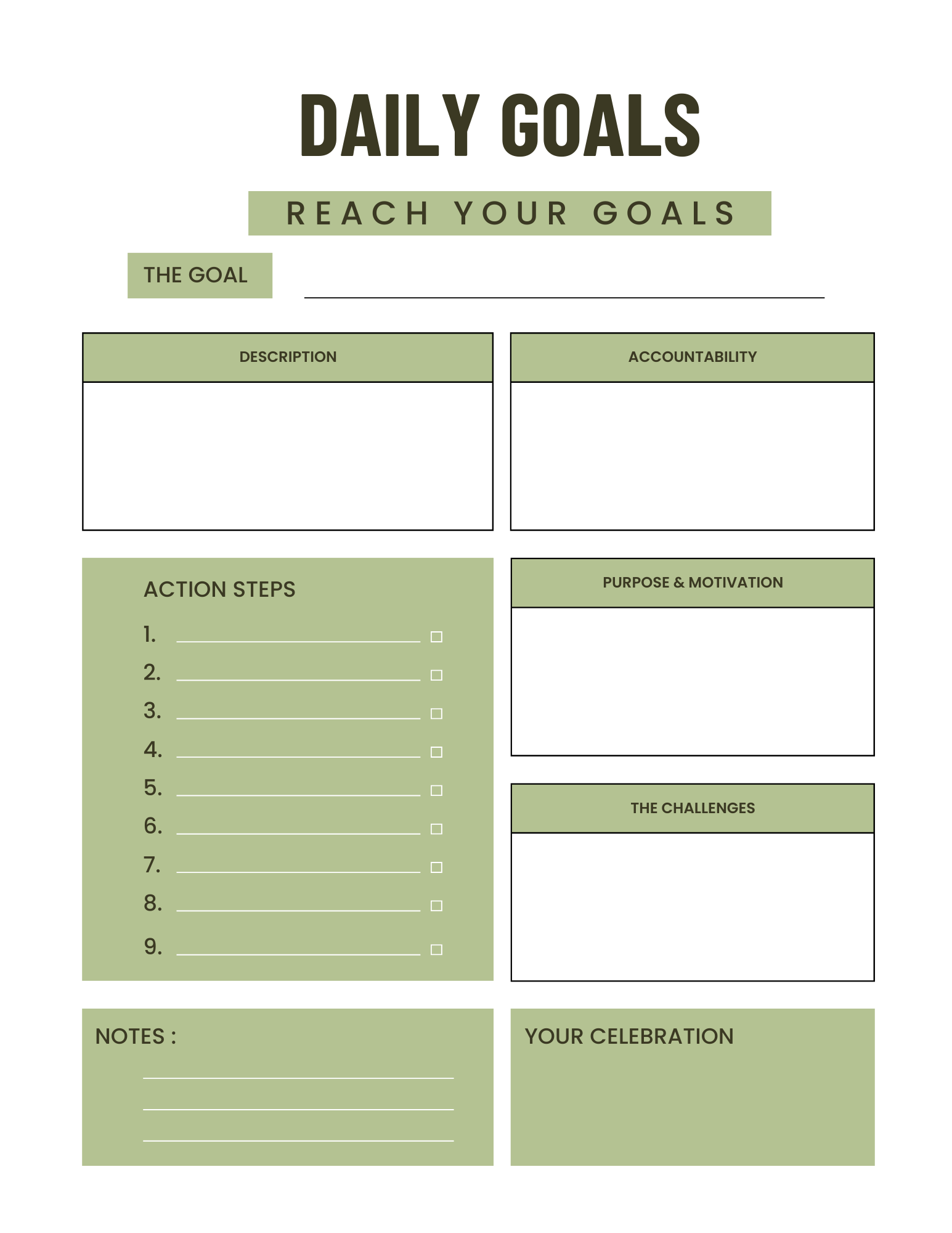 Goal Planner Colorful