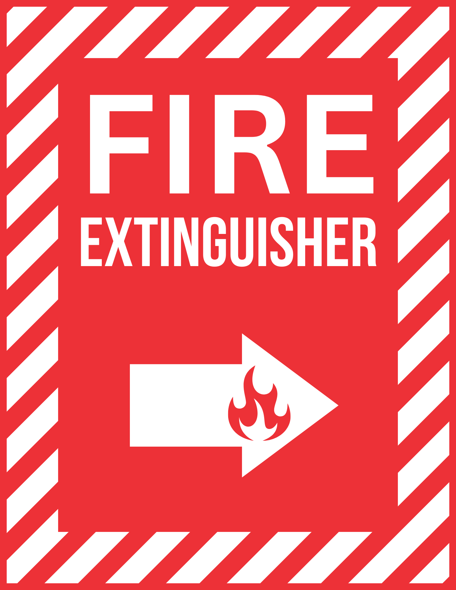 Fire Extinguisher Right Arrow Sign - printable sign, template, download, PDF, free, signs
