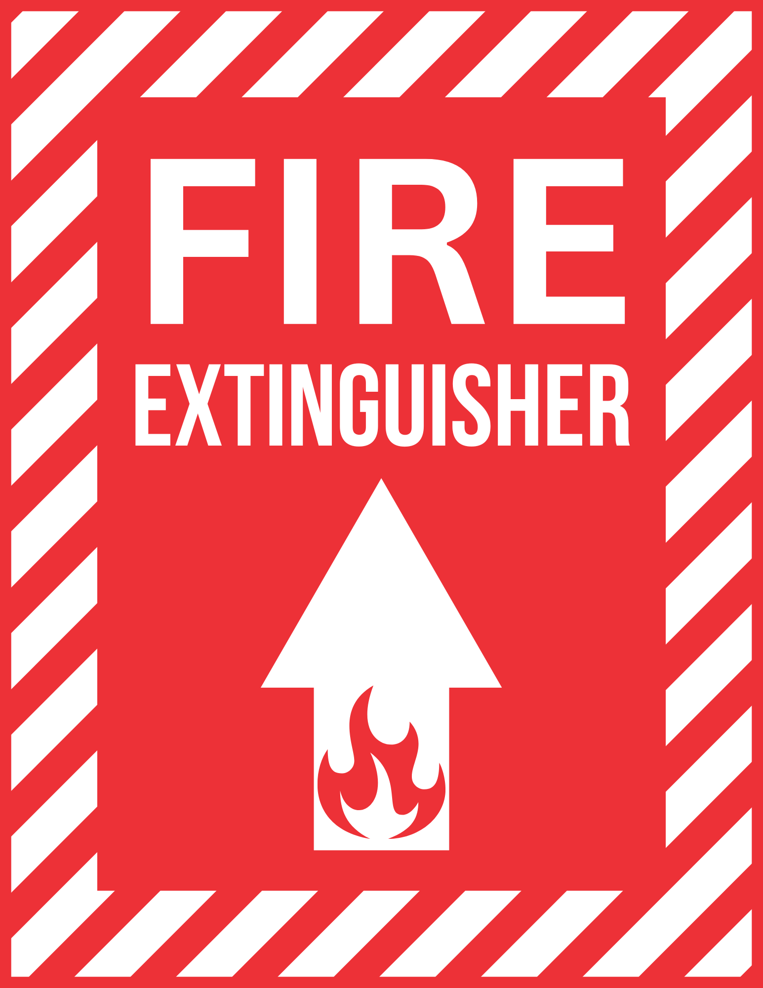 Fire Extinguisher Up Arrow Sign - printable sign, template, download, PDF, free, signs