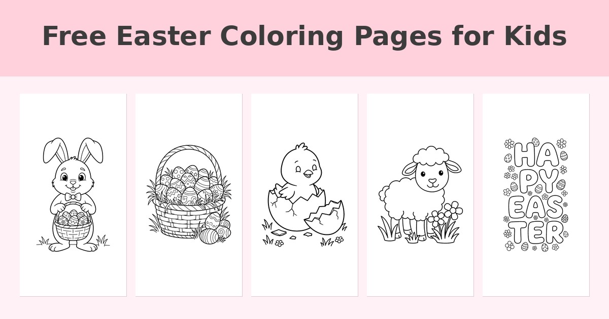 Free easter coloring pages for kids - 24 printable designs