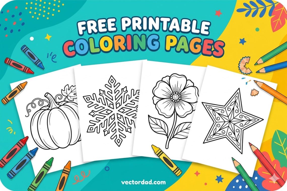 Free Printable Coloring Pages — Print-Ready PDF & PNG | VectorDad